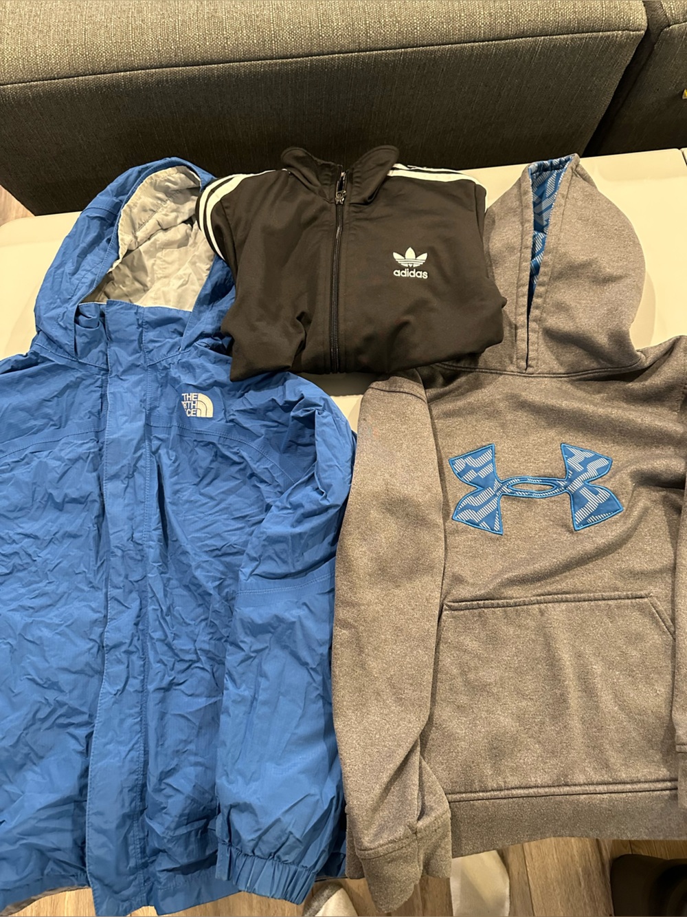North face jacket adidas under armour hoodie